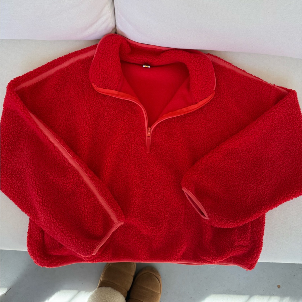 Old Navy Vibrant Red Fleece Sweatshirt